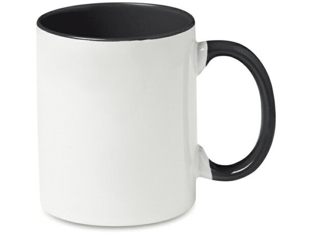 Taza de cerámica especial sublimación con asa de color negra personalizada