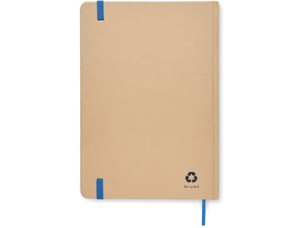 Libreta con banda elastica para empresas cartón reciclado Everwrite Azul detalle 2