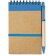 Bloc de notas con bolígrafo mini en cartón ecológico azul