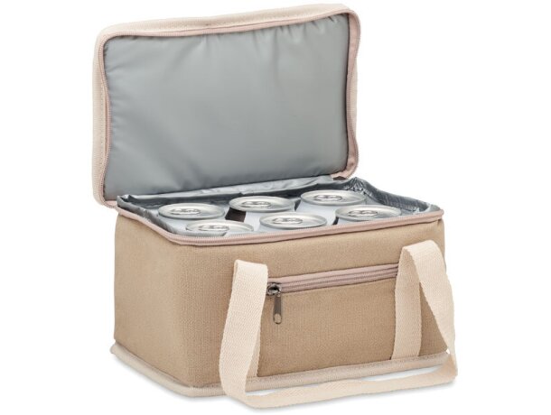 Bolsas térmicas canvas lavado para 6 Latas Beige detalle 2