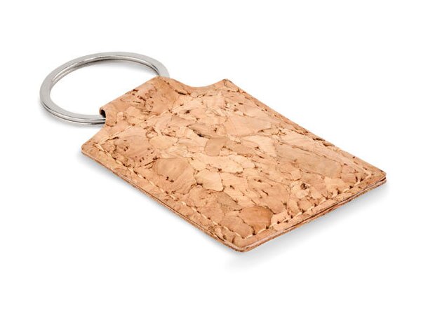 Llaveros ecológicos de corcho Concon diseño rectangular único Beige detalle 3