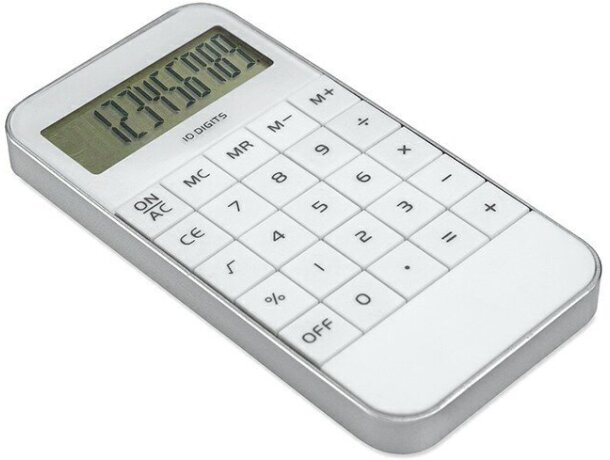 Calculadora de diseño plano blanca personalizada