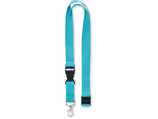 Lanyard con mosquetón 20mm Lannycot Azul claro detalle 11