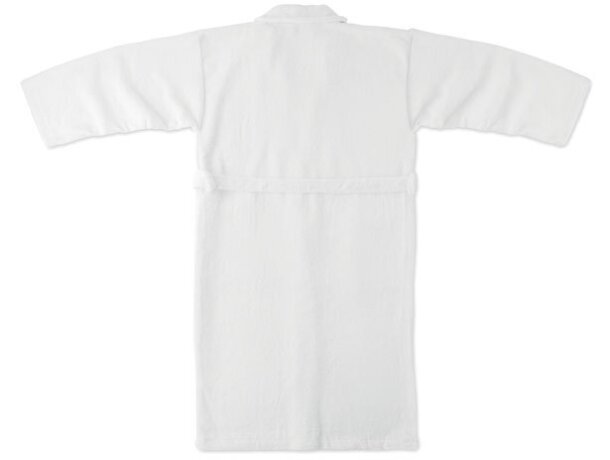 Albornoz 100% algodón orgánico Onzai Medium Blanco detalle 3