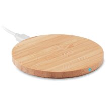 Cargador inalámbrico Qi bambú natural Rundo