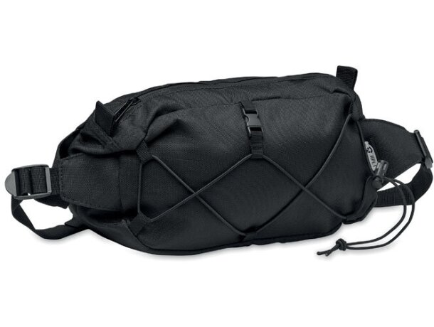 Riñonera Brott RPET 600D negra sostenible con correa ajustable Negro detalle 4