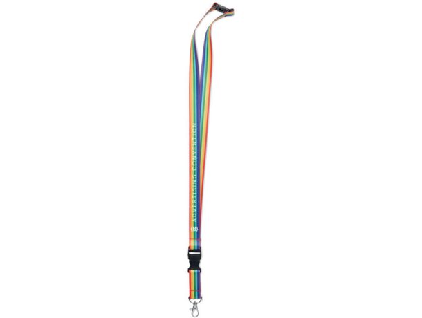 Lanyard RPET rainbow Bowyard personalizada