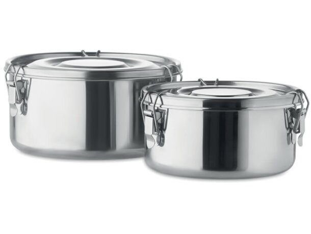 Set fiambreras de acero inox. Elles Plateado mate detalle 5