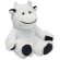Peluche vaca capucha blanca publicidad niños