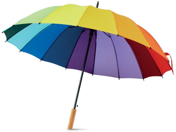 Paraguas arcoíris 27 pulgadas Bowbrella Plata detalle 1