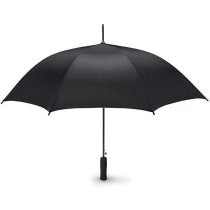 Paraguas de color liso y sistema antiviento con logo negro