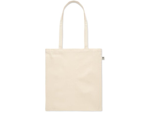 Bolsa ecológica asas largas de algodón orgánico Nuoro Beige detalle 2
