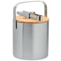 Cubitera con logo doble pared acero personalizada