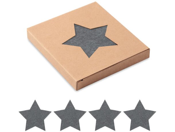 Posavasos Starguard con logotipo estrella fieltro RPET reciclado Rojo detalle 13