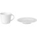 Taza de café con plato a juego de cerámica Paris Blanco detalle 1