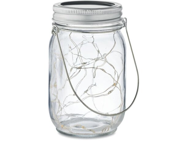 Lámpara solar exterior cristal transparente asa 20 led ip44 Violeta detalle 5