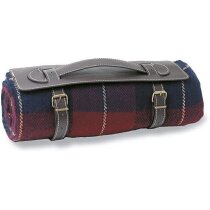 Manta de viaje polar con funda de piel Manta de viaje polar con funda de piel