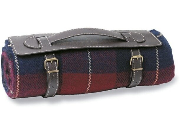 Manta de viaje polar con funda de piel Manta de viaje polar con funda de piel