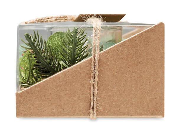 Set 2 porta velas de Navidad Moss Verde detalle 4