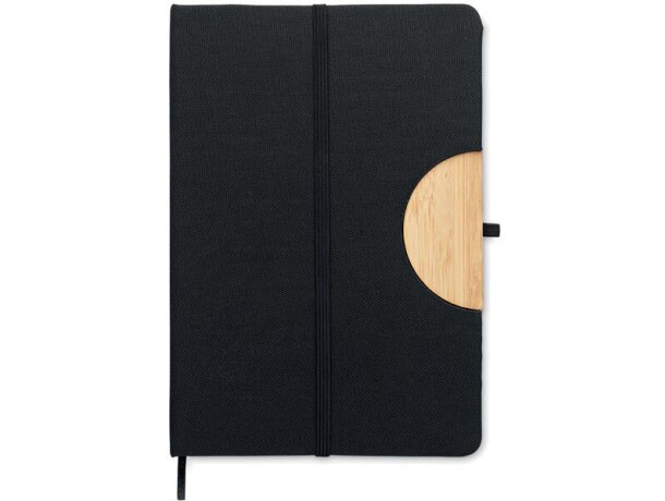Libreta con banda elastica baratas rPET Blama Negro detalle 1