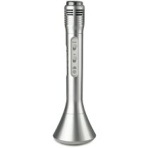 Micrófono inalámbrico para karaoke personalizado plateado Micrófono inalámbrico para karaoke personalizado plateado