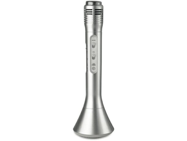 Micrófono inalámbrico para karaoke personalizado plateado Micrófono inalámbrico para karaoke personalizado plateado