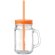 Jarra De Cristal Con Pajita Naranja