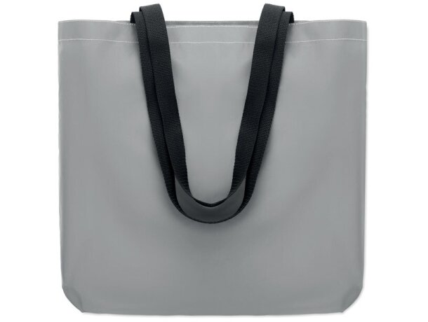 Bolsa Visi Tote reflectante PET plata mate con asas largas 42 cm Plateado mate detalle 4