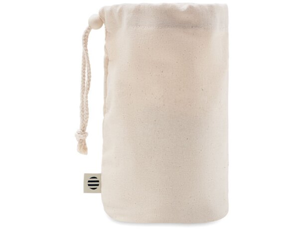 Bolsa ecológica pequeña de algodón orgánico 220 g/m2 Diste Small Beige detalle 3