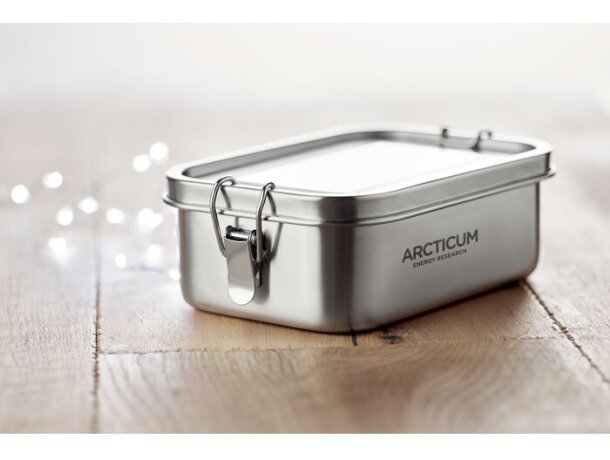 Fiambrera de acero inox. 750 ml Chan Lunchbox Plateado mate detalle 4