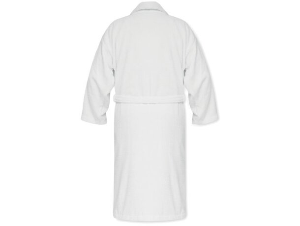 Albornoz 100% algodón orgánico Onzai Medium Blanco detalle 4