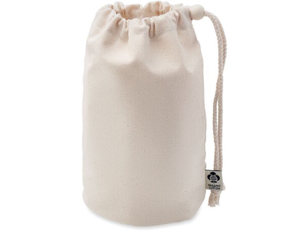 Bolsa ecológica pequeña de algodón orgánico 220 g/m2 Diste Small Beige detalle 5