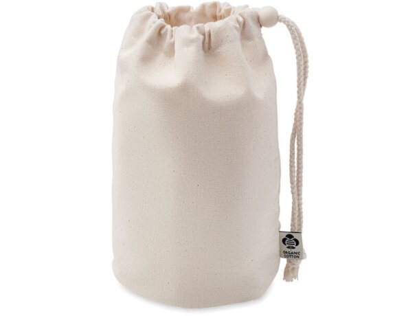 Bolsa pequeña algodón orgánico Diste Small Beige detalle 5