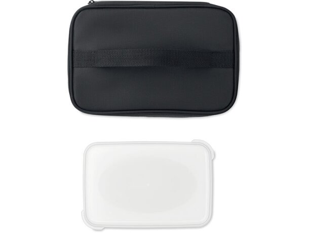 Bolsa térmica con fiambrera reutilizable de rPET Growler Negro detalle 2