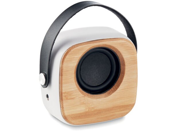 Altavoz Bluetooth Ohio Sound bambú 3W batería recargable merchandising Blanco detalle 1