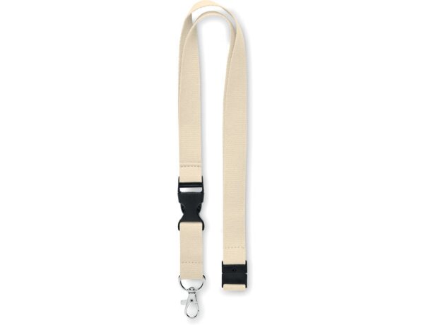 Lanyard con mosquetón 20mm Lannycot Beige detalle 12