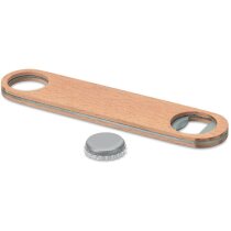 Abrebotellas acero inoxidable mango madera natural