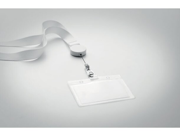 Lanyard de poliéster Zip Lanyard Blanco detalle 3