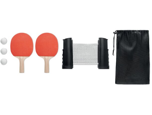 Conjunto de tenis de mesa Ping Pong Negro detalle 2