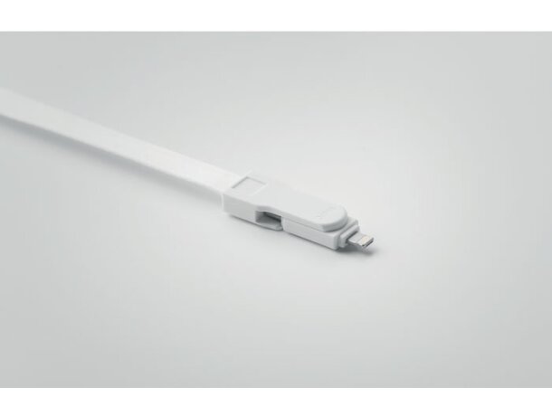 Cable lanyard 3 en 1 Cableyard Blanco detalle 1