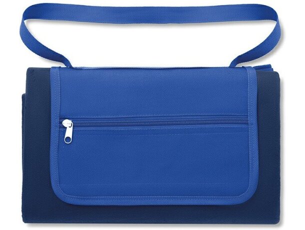Mantel de picnic en bolsa con asa personalizado azul