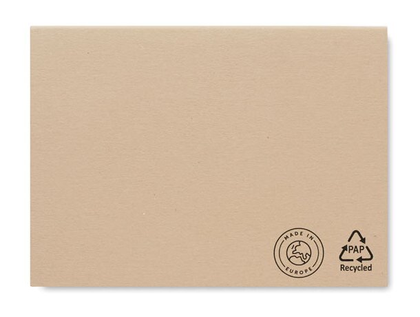 Bloc de notas adhesivas de colores papel reciclado Beige detalle 1