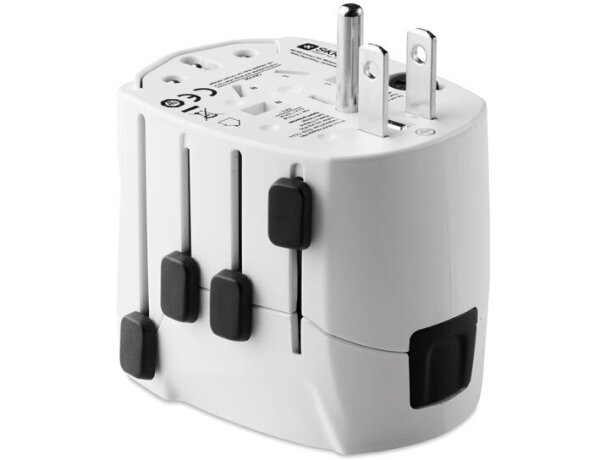 Adaptador para viajes de 3 polos para UE Skross  Blanco detalle 2