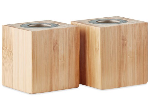 Set de 2 velas Pyramide Madera detalle 2