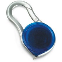 Llavero con metro de 2m personalizado azul transparente Llavero con metro de 2m personalizado azul transparente