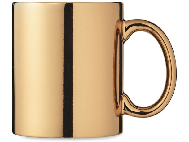 Taza de café personalizada barata Holly clásica cerámica metálica 300 ml Dorado detalle 5