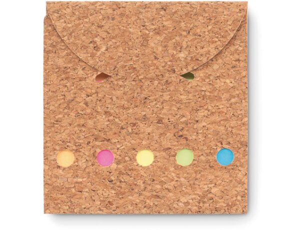 Set bloc y notas adhesivas corcho con solapa Beige detalle 2