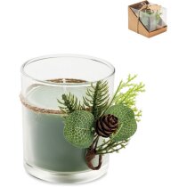 Porta velas de navidad forest con logotipo con decoración de bosque