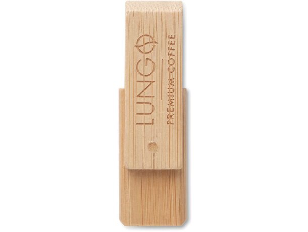 USB bambú ecológico 16GB con opciones de impresión madera