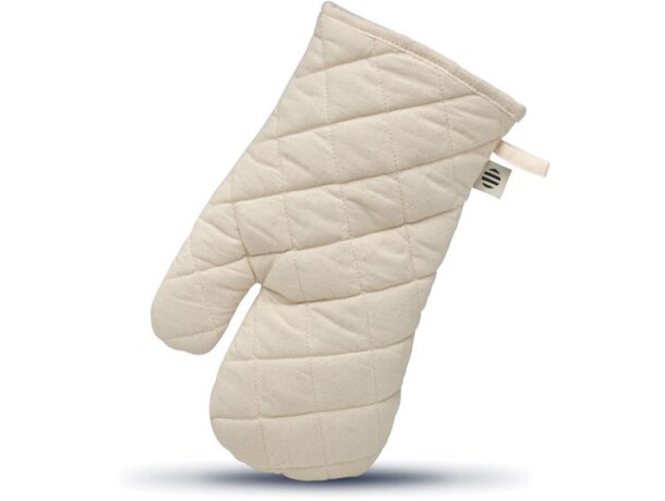 Manopla de cocina con asa para colgar 100% algodón orgánico Nevon Beige detalle 9